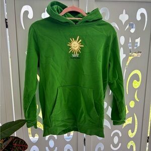 Vans Green Hoodie Sweatshirt with Sunburst Design